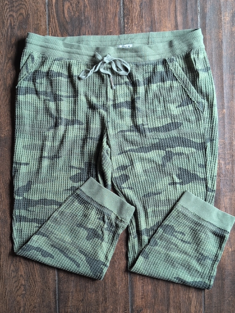 Dylan Camo Waffle Drawstring Jogger Sweatpants w/ Pockets - Women's XL